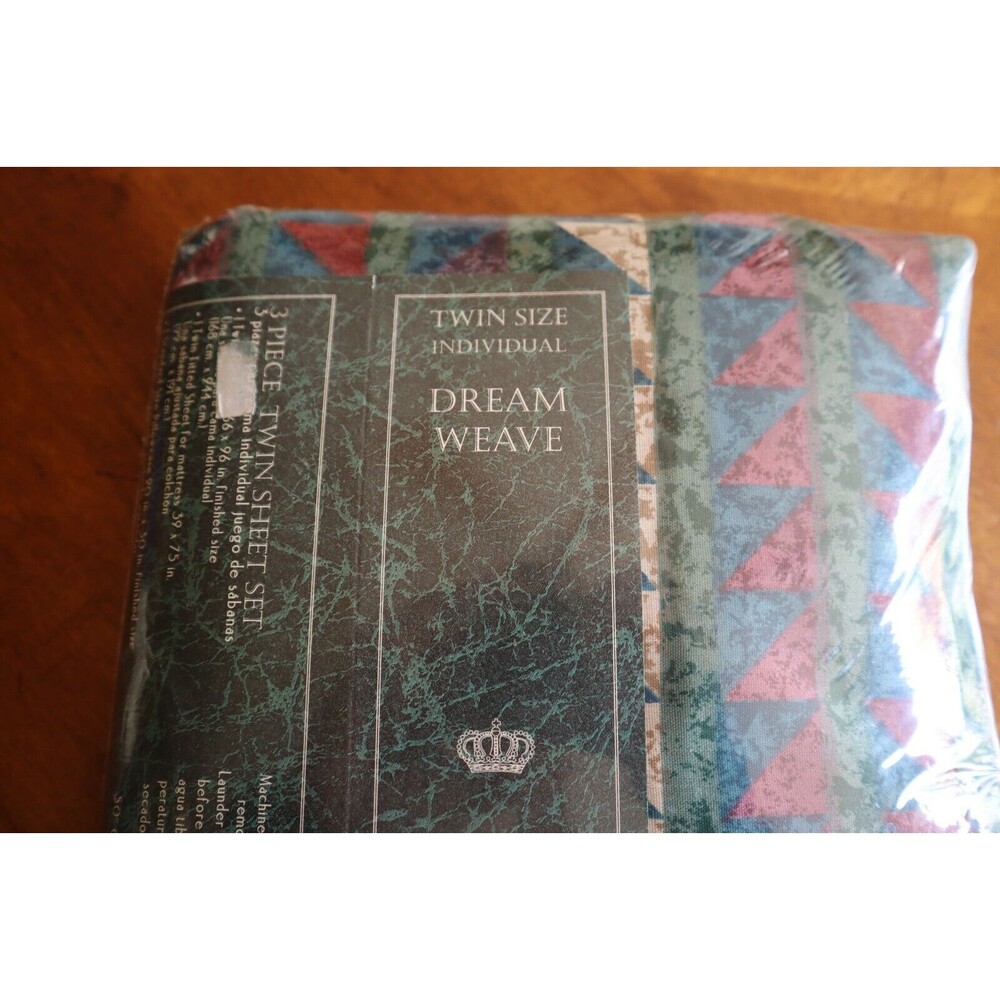 VTG Dream Weave Twin Sheet Set Cotton-Poly Quilt Looking Pattern Made In USA - Picture 3 of 11